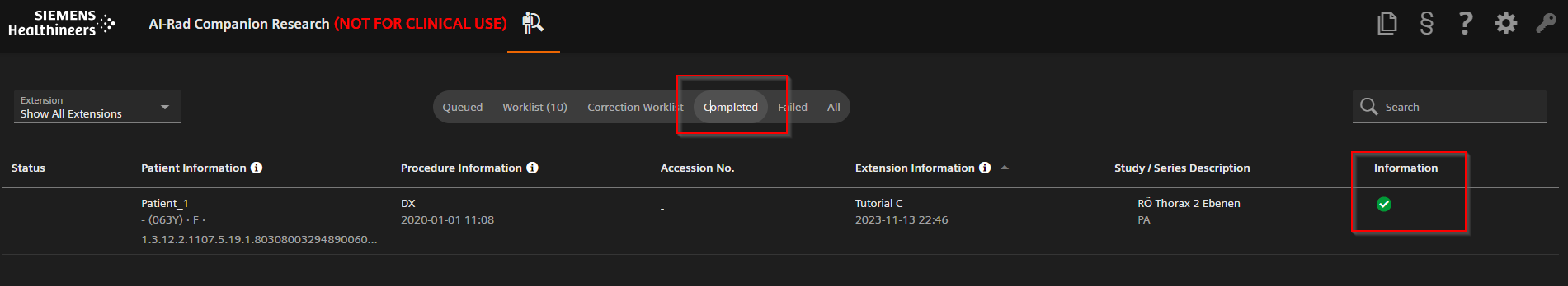 Case finished processing